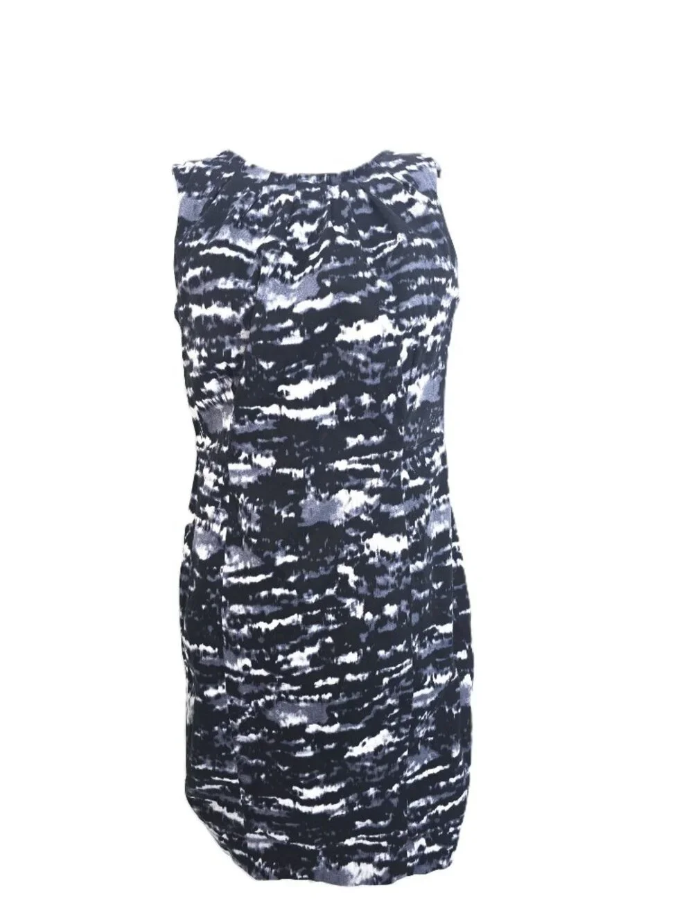 Michael Kors Black Gray Tie Dye Sheath Sleeveless Dress Womens 8 Petite